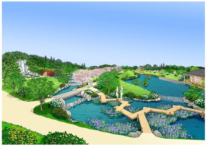 Japanese Garden Rendering - Aerial View