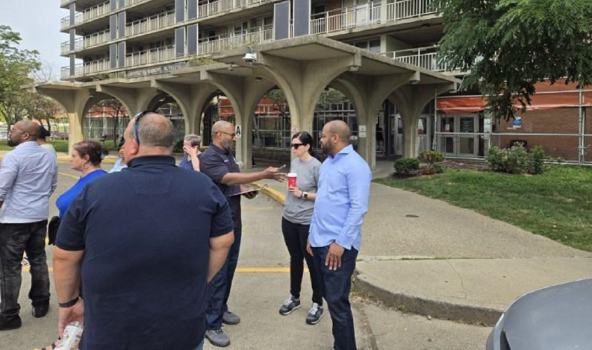 Dosker Manor residents outside after power outage