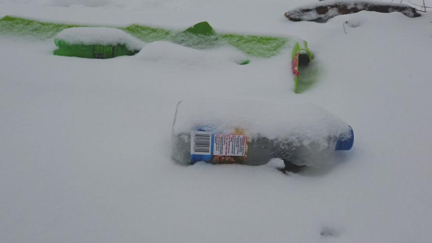 Trash found at the bottom of sledding hill in Louisville - Feb. 2021