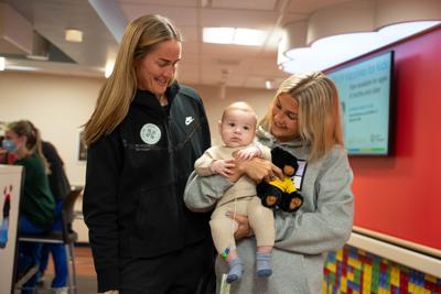 Racing Louisville Katie Lund, Kayla Fischer at Norton Children's