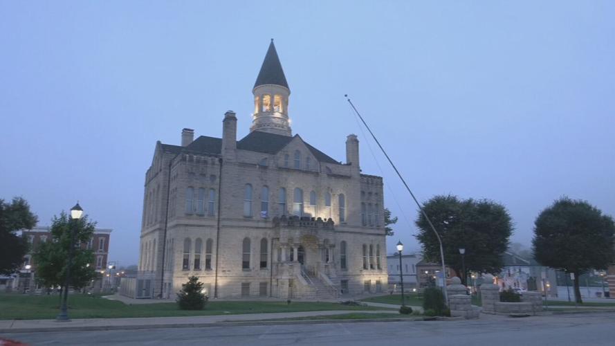 Salem Storm Damage - warped flagpole at Public Square
