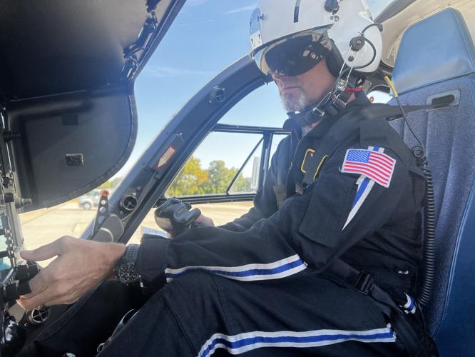 Pilot Bradley Rice gets ready for take off