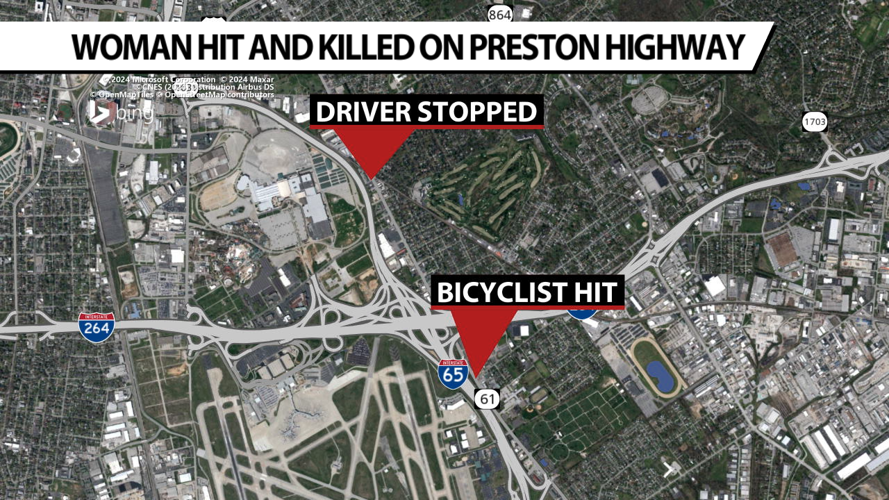 Map of bicyclist hit and run on Preston Hwy