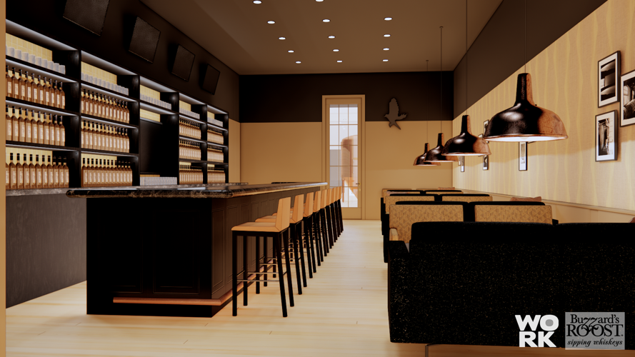 Buzzard's Roost Sipping Whiskeys downtown Louisville micro-distillery rendering
