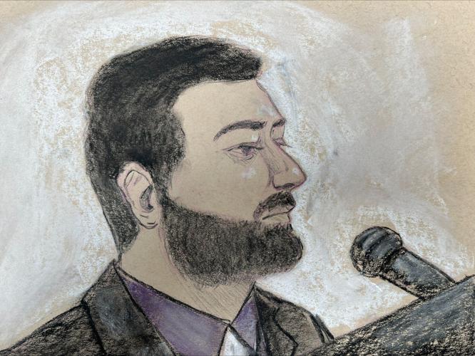 COURTROOM SKETCH - Chad Warner - IRS criminal investigator  - 6-30-2025 (2).jpeg