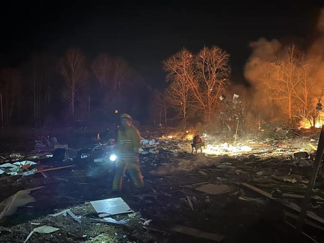 House explosion in French Lick, Indiana on Jan. 22, 2024.