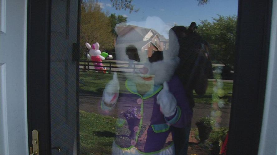 The 'No-Contact Easter Bunny' from Laura Chauvin's home on Greenlawn Road