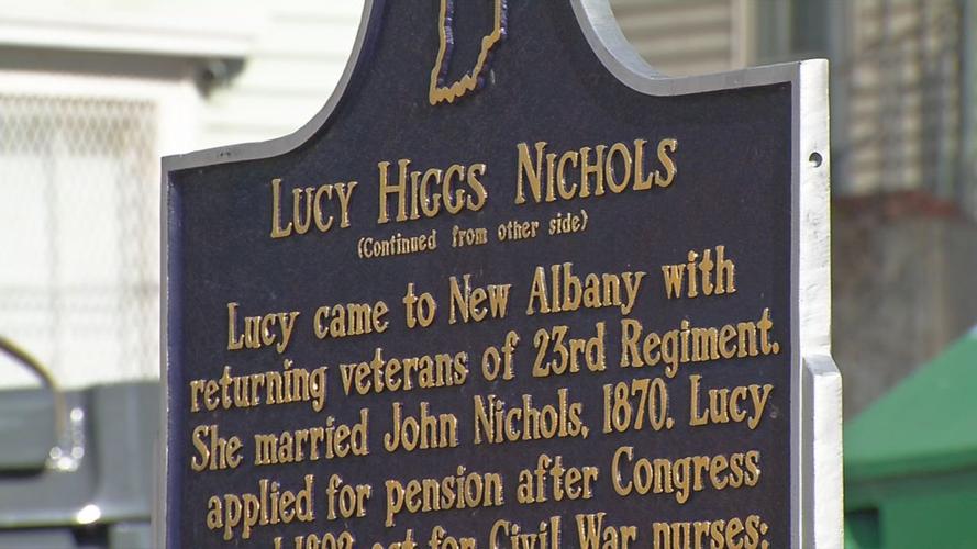 Sculpture of Lucy Higgs Nichols at Second Baptist Church in New Albany