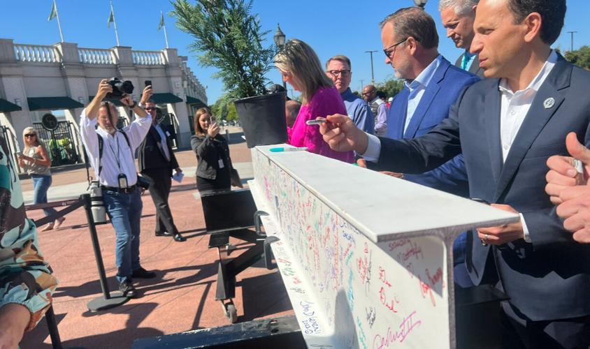 Topping-off ceremony held for Churchill Downs' redesigned Paddock on Sept. 13, 2023