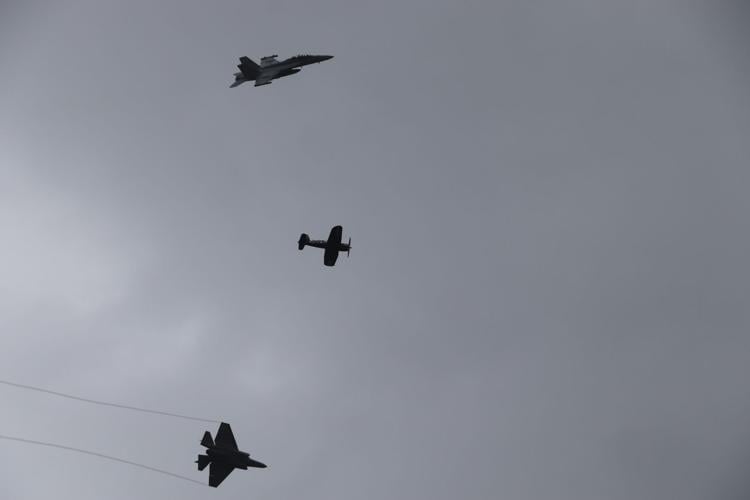 Aircraft practice over the Ohio River one day before Thunder Over Louisville 2023