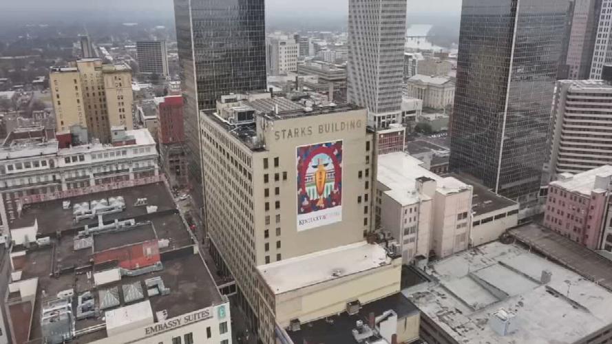Aerial View of Starks Building in downtown Louisville, Kentucky