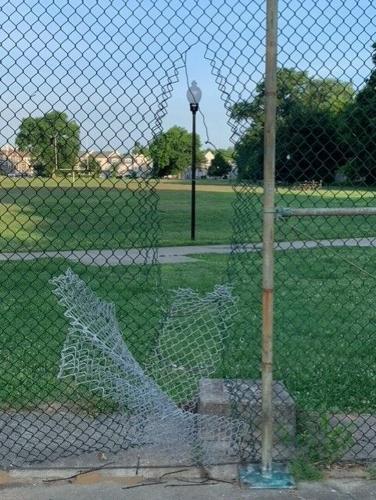 Algonquin Pool vandalism at fence.jpg