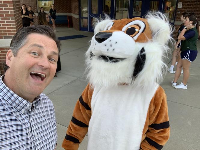Keith Kaiser with Kenwood Station Elementary Mascot