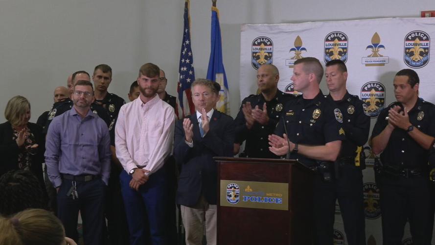 US Sen. Rand Paul honors the LMPD officers, dispatchers and neighbors who foiled kidnapping