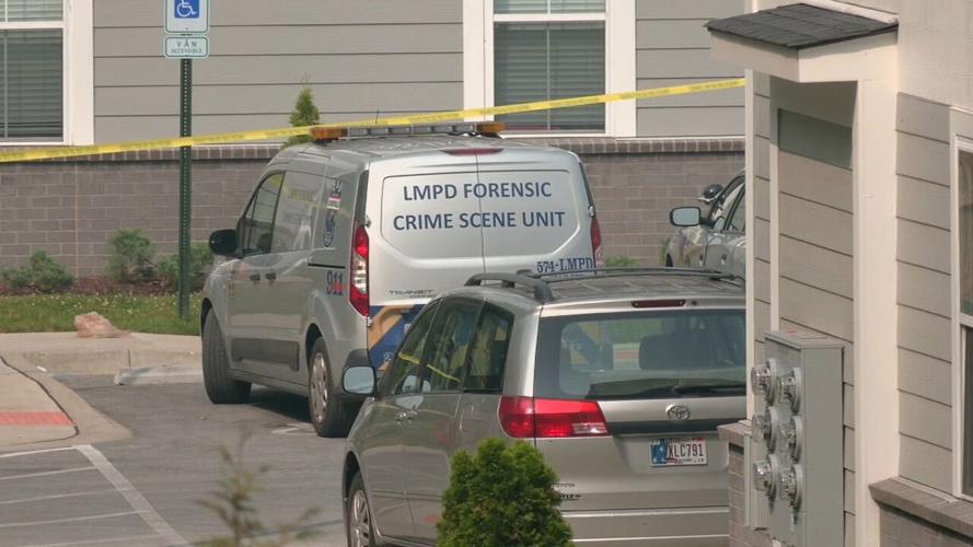 LMPD forensic crime scene unit at stabbing scene at Foundry Apartments in PRP