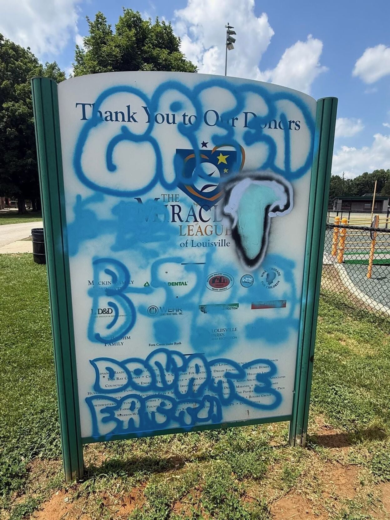 Miracle League of Louisville Vandalism