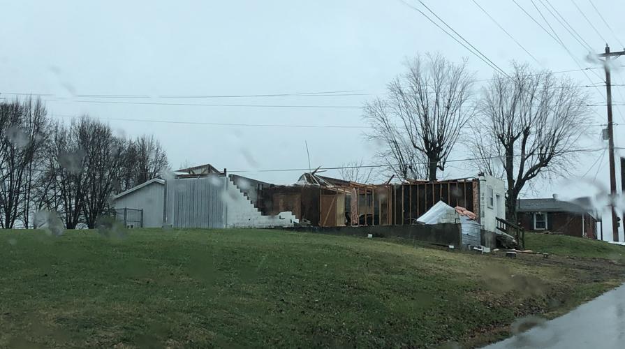Severe weather damage in Campbellsville, Ky. on Jan. 1, 2022