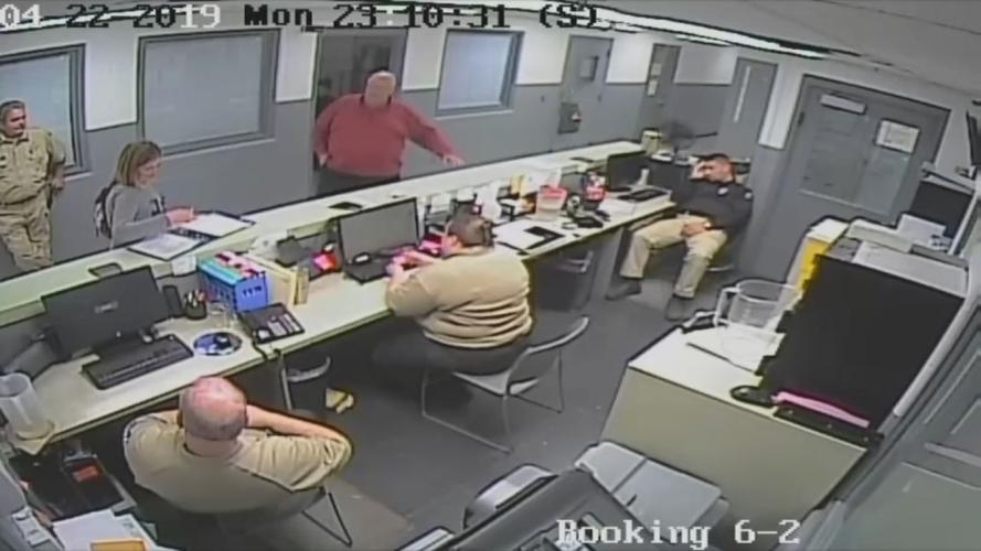 Surveillance video of Bulltt County Jailer Paul Watkins interacting with nurse