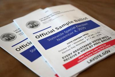 Election 2025 California Redistricting - sample ballot 10-3-2025