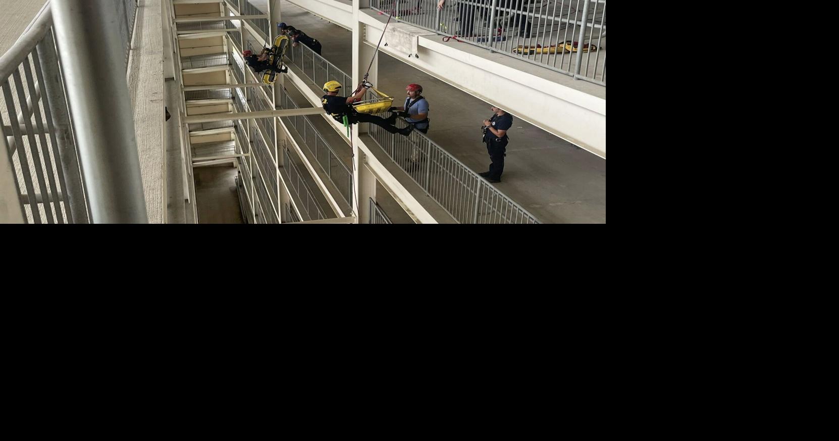Kentucky Firefighters turn UofL football stadium into rescue training site
