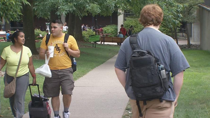 Students at UofL's Belknap Campus