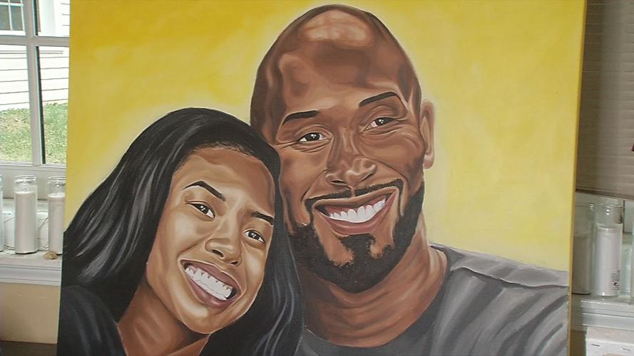 painting by local artist honors Kobe and Gigi Bryant