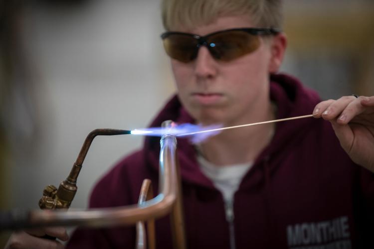 A student at the Building Institute of Central Kentucky in Lexington