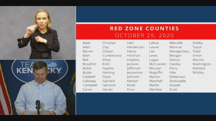 Kentucky's 'red zone' counties 10-29-20
