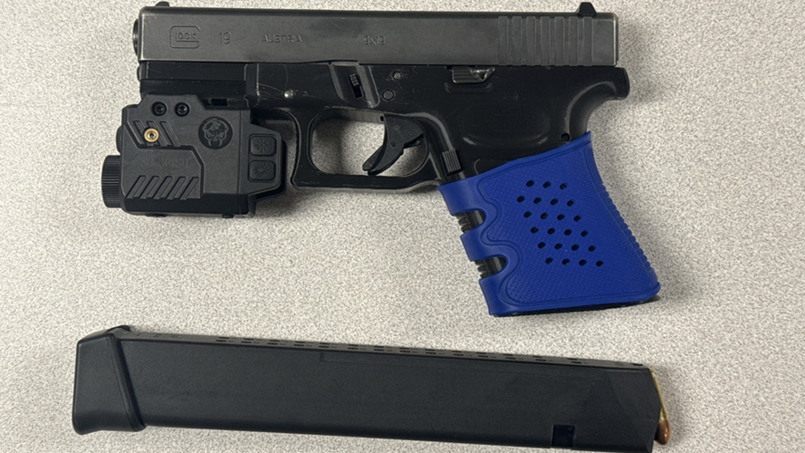 Stolen gun and magazine seized during Clarksville Police Stop