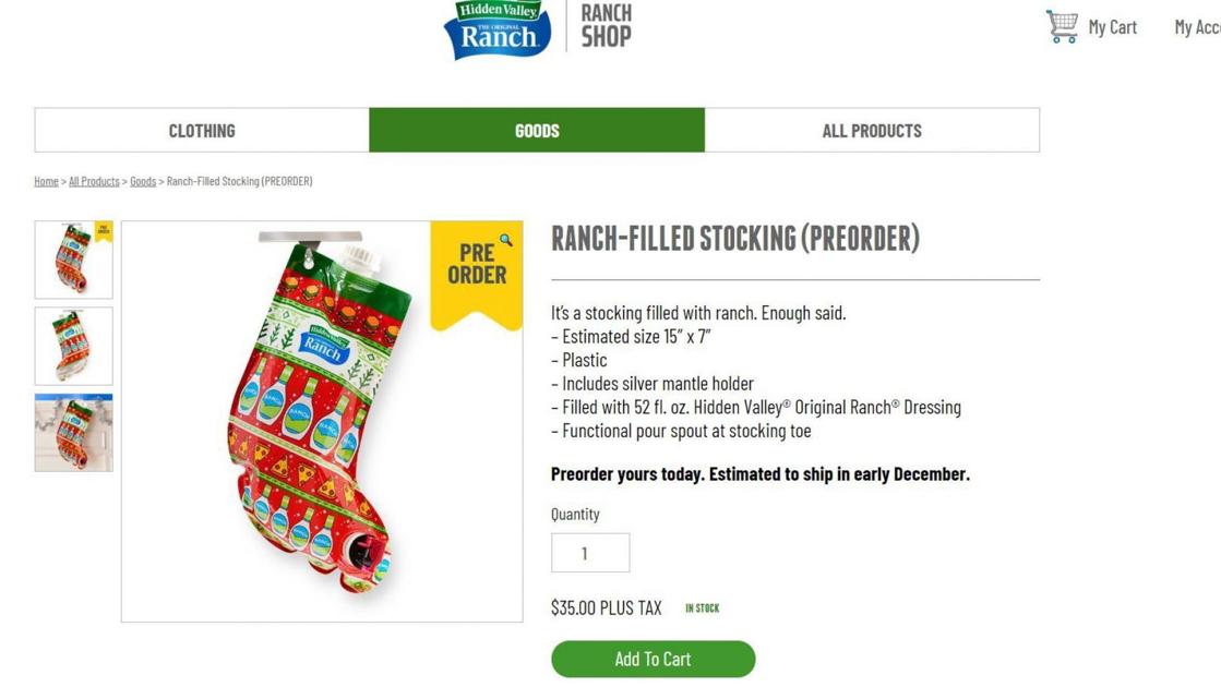 Hidden Valley Releasing Ranch Filled Stocking For Holidays