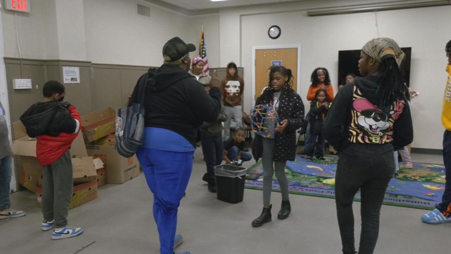 Junior Black Campers food giveaway at Shawnee Library