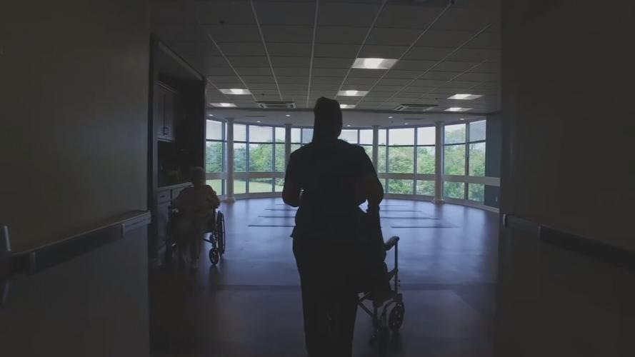 Masonic Homes images of nurse and patient in wheelchair
