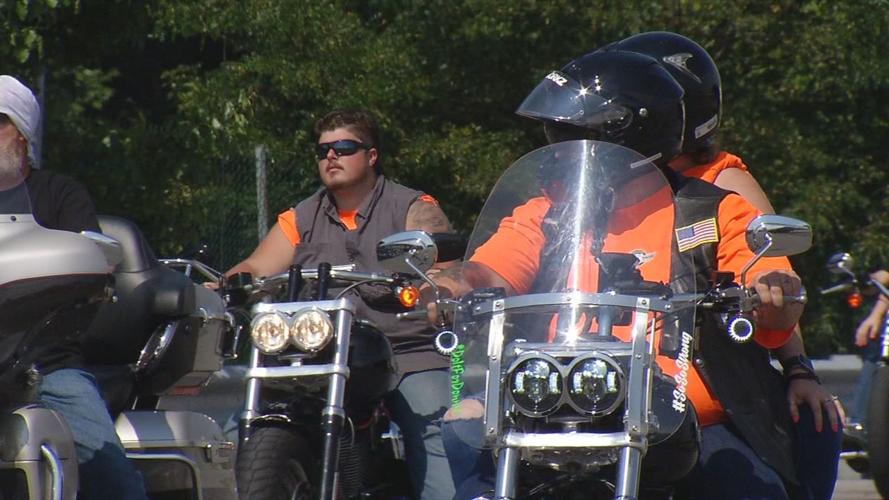 Motorcycles prepare for Jug Run charity ride