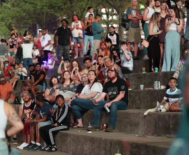 People watch fireworks during Thunder Over Louisville