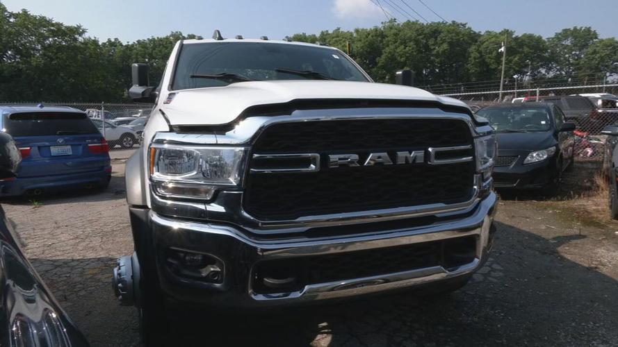 Stolen vehicle at the LMPD tow lot that was recovered from multi-state car theft ring