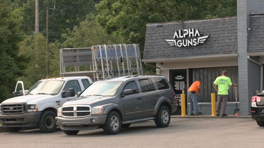 Alpha Gun employees clean up after break-in