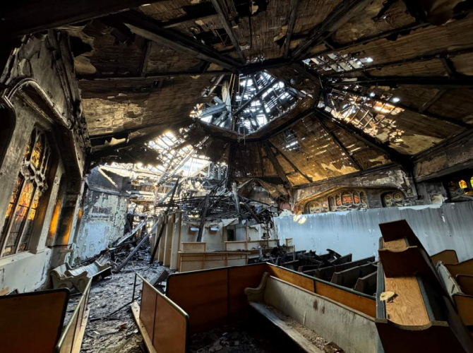 St. Paul's damage looking north inside sanctuary.PNG