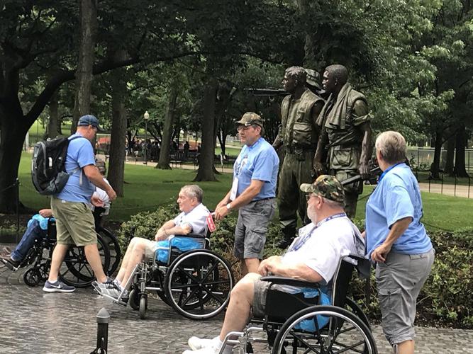 Honor Flight Bluegrass Vets in Wheelchairs
