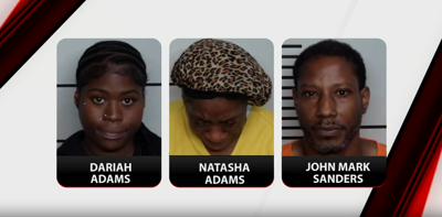 Dariah Adams, her mother, Natasha Adams, and her stepfather, John Mark Sanders