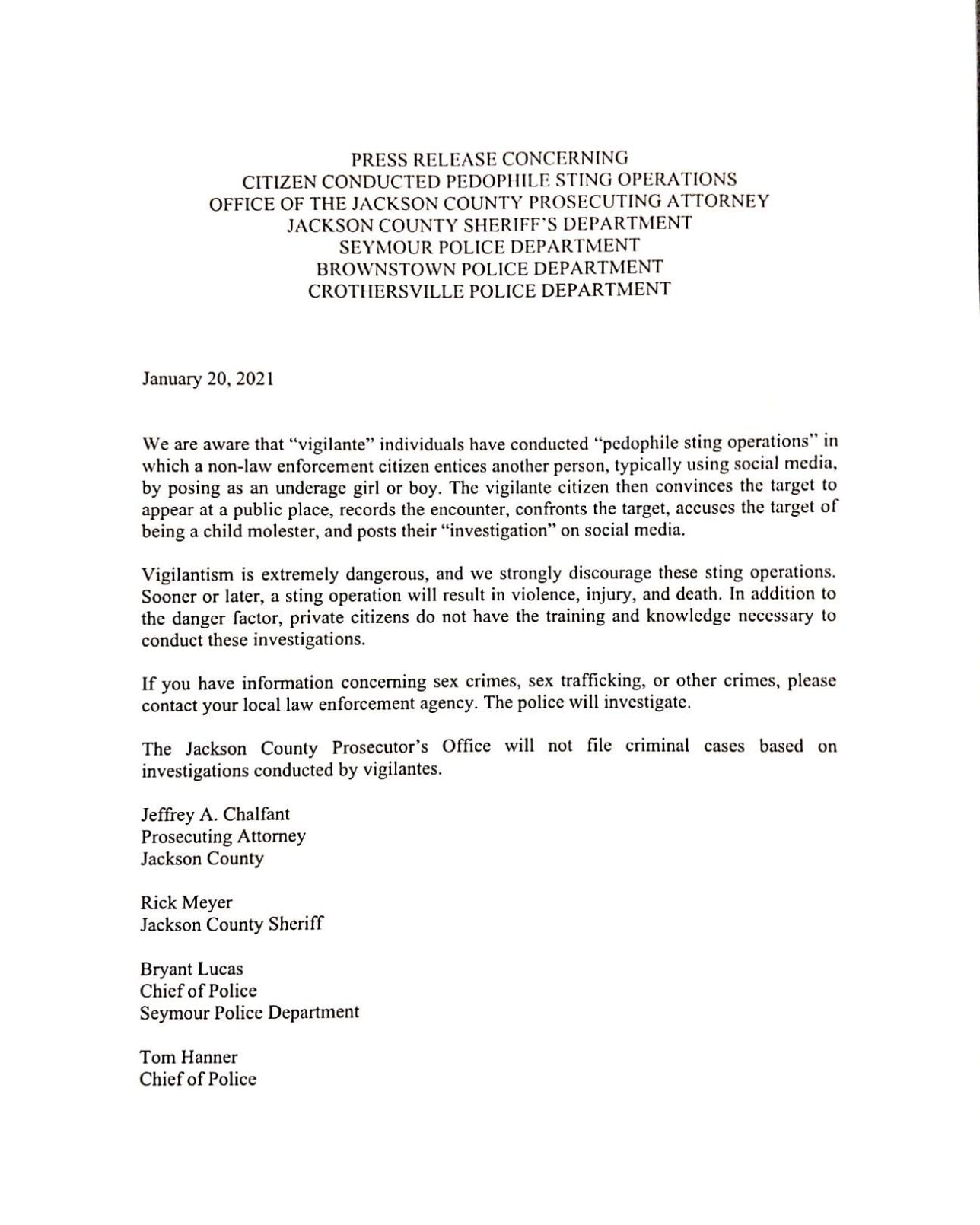 Jackson County Letter