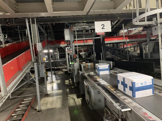 Inside UPS Worldport during peak season