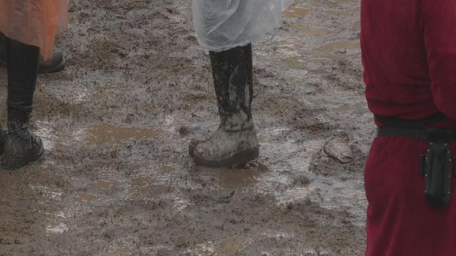 Muddy conditions at Louder Than Life