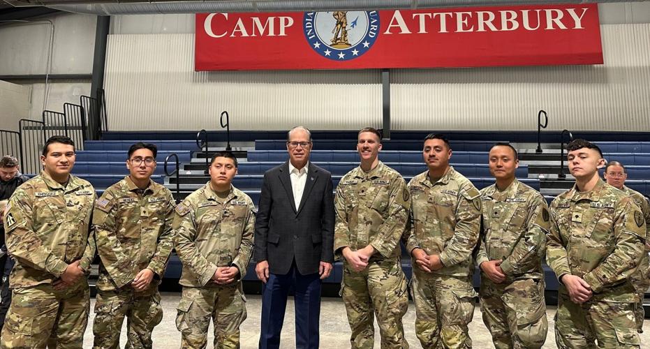 Gov. Mike Braun with Indiana National Guard soldiers - 2.20.25