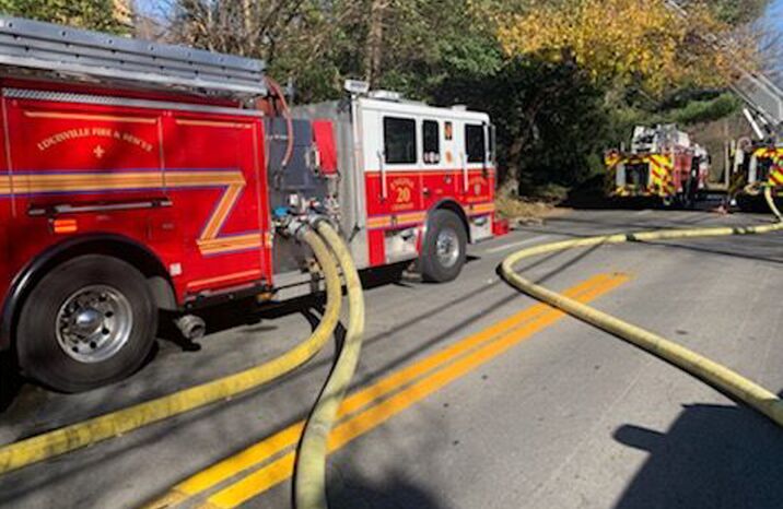 Fire truck at Brownsboro Road Fire on 11-19-20