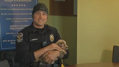LMPD officer adopting puppy he helped to rescue from burglary suspect