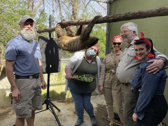 Katy with Sebastian the sloth