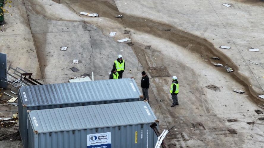 Workers in aftermath of plant explosion