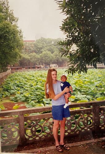 EmmaRose Strybel with her mother in China