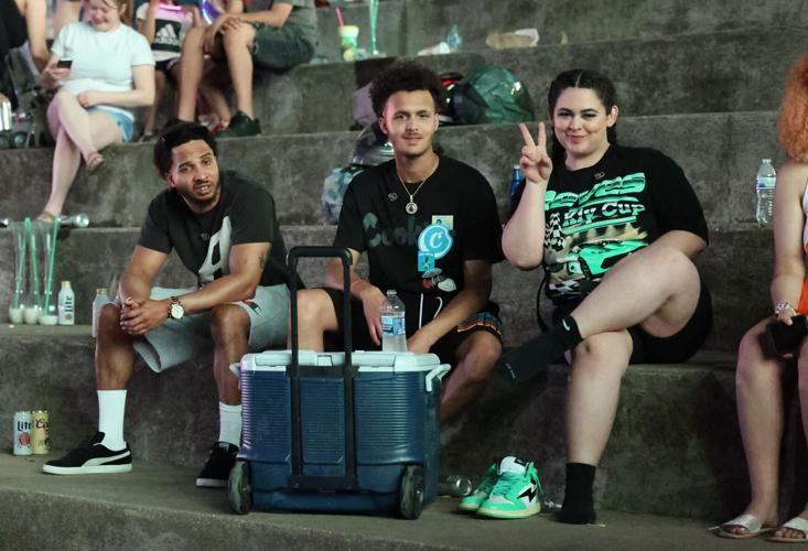 People watch firework show at Thunder Over Louisville