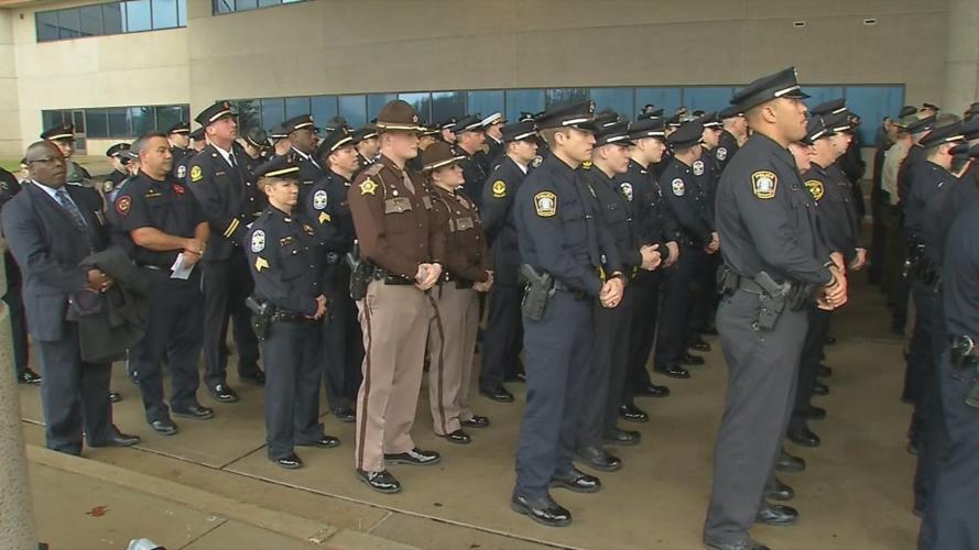 Law enforcement attendees at funeral for Det. Deidre Mengedoht